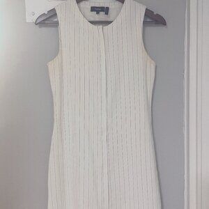 Theory sheath A-line white dress with stripes, Size 0
